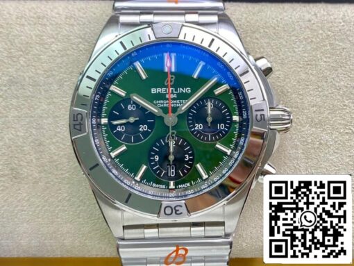 Breitling Chronomat AB01343A1L1A1 1:1 Best Edition GF Factory Green Dial US Replica Watch