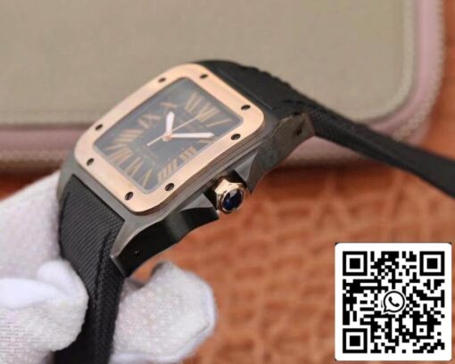 Cartier De Santos 100th Anniversary W2020009 38mm RB Factory 18K Rose Gold 1:1 Best Edition Swiss ETA2892 US Replica Watch