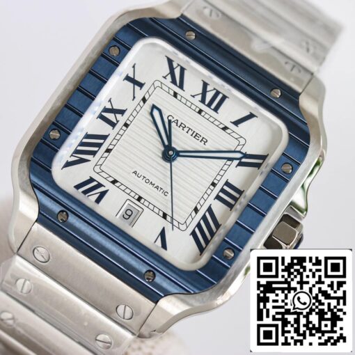 Cartier Santos 1:1 Best Edition GF Factory Stainless Steel Strap US Replica Watch