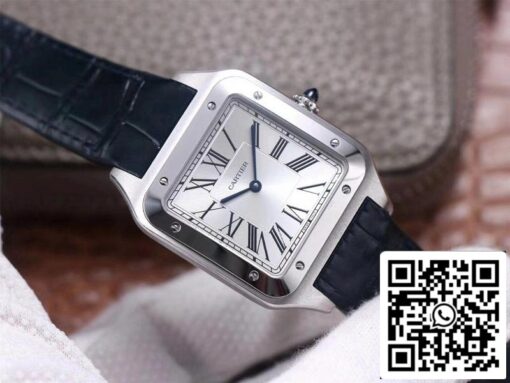 Cartier Santos Dumont WSSA0032 1:1 Best Edition F1 Factory Silver Dial Swiss ETA430 MC US Replica Watch