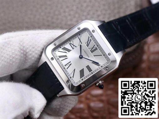 Cartier Santos Dumont WSSA0032 1:1 Best Edition F1 Factory Silver Dial Swiss ETA430 MC US Replica Watch