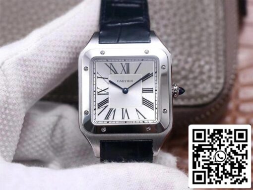 Cartier Santos Dumont WSSA0032 1:1 Best Edition F1 Factory Silver Dial Swiss ETA430 MC US Replica Watch