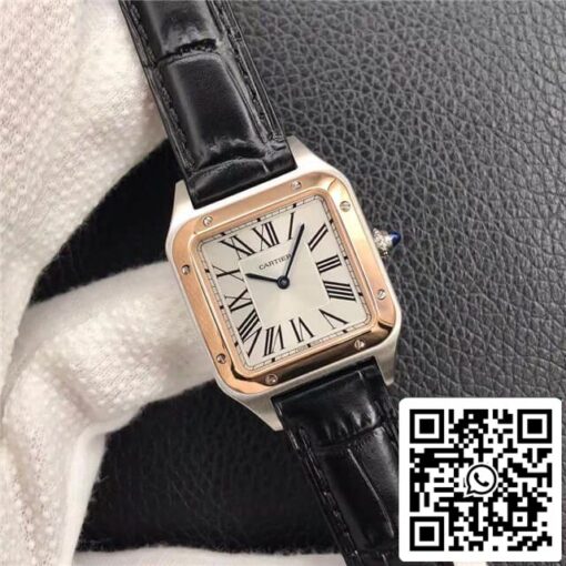 Cartier Santos W2SA0012 Ladies 1:1 Best Edition Rose Gold Cowhide Strap US Replica Watch