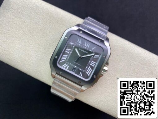 Cartier Santos WSSA0037 1:1 Best Edition GF Factory V2 Gray Dial US Replica Watch