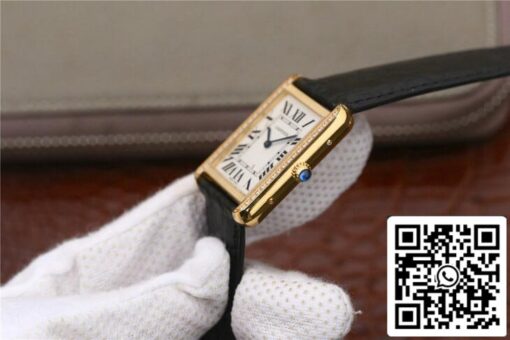 Cartier Tank Ladies 1:1 Best Edition K11 Factory Yellow Gold Diamond US Replica Watch