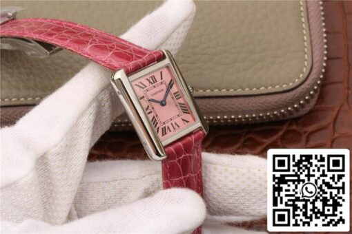 Cartier Tank W5200000 Ladies 1:1 Best Edition K11 Factory Pink Dial US Replica Watch