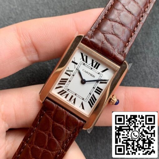 Cartier Tank W5200024 1:1 Best Edition K11 Factory Rose Gold US Replica Watch