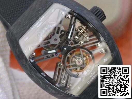 Franck Muller V45 T SQT Men Watches 1:1 Best Edition Swiss Tourbillon Skeleton Dial US Replica Watch