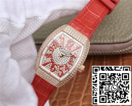 Franck Muller Vanguard Ladies 1:1 Best Edition ABF Factory Red Strap US Replica Watch