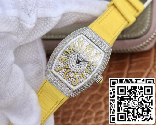 Franck Muller Vanguard Ladies 1:1 Best Edition ABF Factory Yellow Strap US Replica Watch