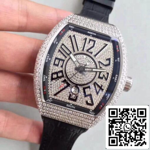 Franck Muller Vanguard V45 SC DT 1:1 Best Edition Swiss ETA2824-2 Diamonds Dial US Replica Watch