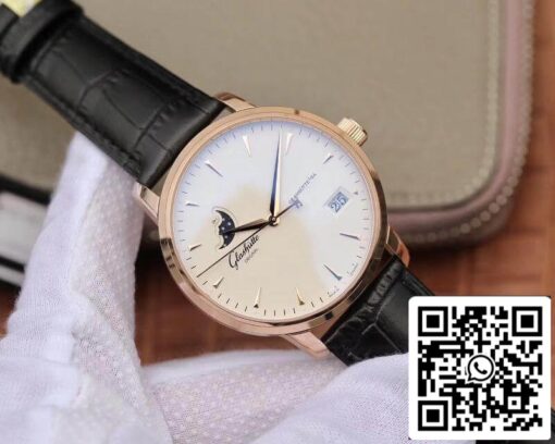 Glashutte Original Senator 1-36-04-04-02-01 Moonphase 18K Rosegold 1:1 Best Edition Swiss ETA36-03 White Dial US Replica Watch