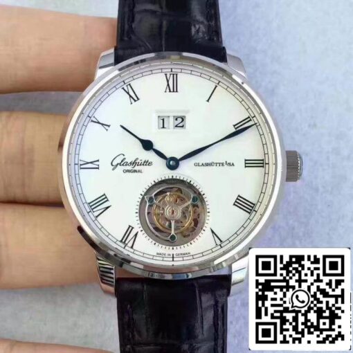 Glashutte Senator 1-94-03-05-04-30 Mechanical Watches 1:1 Best Edition Swiss ETA94-03 Black Leather Strap US Replica Watch