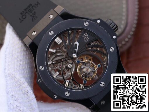 Hublot Big Bang Hollow Tourbillon 1:1 Best Edition Ceramic Skeleton Dial US Replica Watch