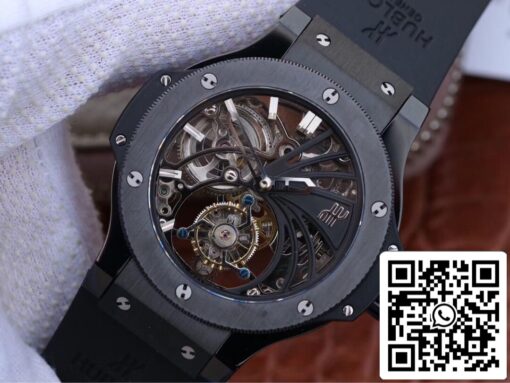 Hublot Big Bang Hollow Tourbillon 1:1 Best Edition Ceramic Skeleton Dial US Replica Watch