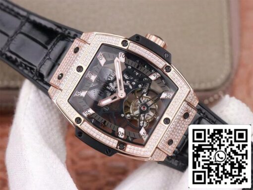 Hublot Masterpiece Tourbillon 906.OX.0123.VR.AES13 1:1 Best Edition JB Factory Rose Gold Diamond Swiss HUB 9006 US Replica Watch