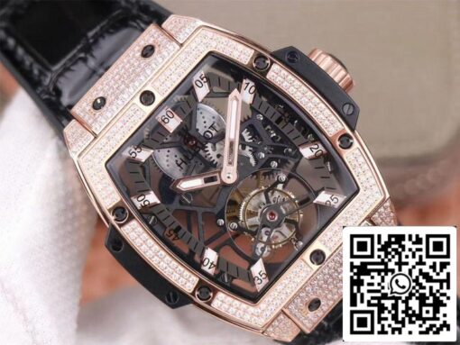 Hublot Masterpiece Tourbillon 906.OX.0123.VR.AES13 1:1 Best Edition JB Factory Rose Gold Diamond Swiss HUB 9006 US Replica Watch