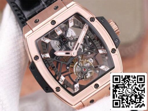 Hublot Masterpiece Tourbillon 906.OX.0123.VR.AES13 1:1 Best Edition JB Factory Rose Gold White Hour Swiss HUB 9006 US Replica Watch