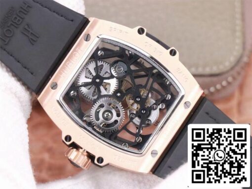 Hublot Masterpiece Tourbillon 906.OX.0123.VR.AES13 1:1 Best Edition JB Factory Rose Gold White Hour Swiss HUB 9006 US Replica Watch