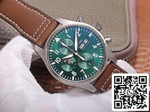 IWC Pilot Chronograph IW377726 1:1 Best Edition ZF Factory Green Dial Swiss ETA7750 US Replica Watch