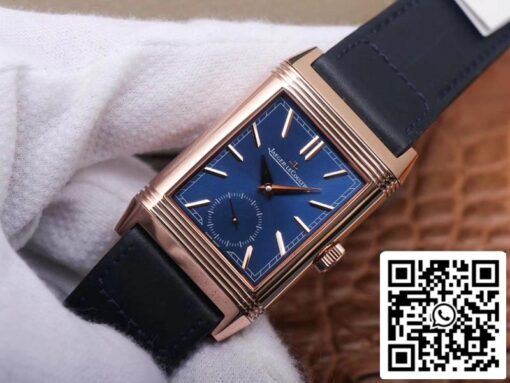 Jaeger LeCoultre Reverso Flip 1:1 Best Edition MG Factory Blue Dial Swiss ETA854A/2 US Replica Watch