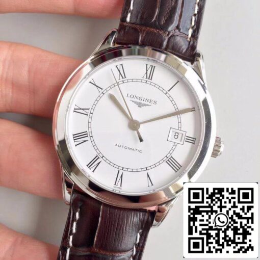 Longines Record L2.820.4.11.2 Mechanical Watches 1:1 Best Edition Swiss ETA2824 White Dial US Replica Watch