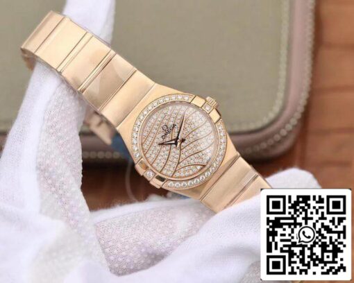 Omega Constellation 27mm Quartz Ladies 18K Rosegold TW Factory 1:1 Best Edition Swiss Eta Quartz 1376 US Replica Watch