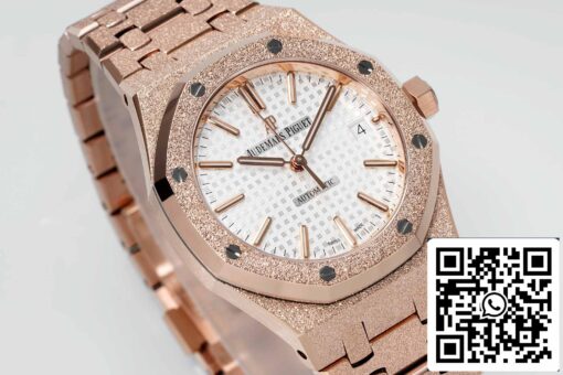 Audemars Piguet 15454 Frost Gold 1:1 best edition White dial Rose gold – Image 2