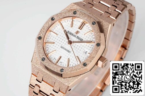 Audemars Piguet 15454 Frost Gold 1:1 best edition White dial Rose gold – Image 3