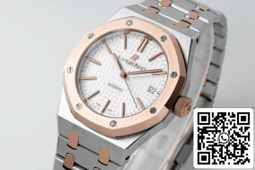 Audemars Piguet Royal Oak 15450SR.OO.1256SR.01 APS Factory 1:1 Best Edition V3 White Dial Rose Gold and Steel - 이미지 2