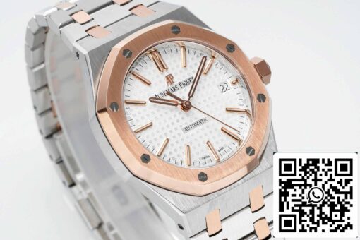 Audemars Piguet Royal Oak 15450SR.OO.1256SR.01 APS Factory 1:1 Best Edition V3 White Dial Rose Gold and Steel - 이미지 4