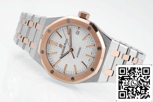 Audemars Piguet Royal Oak 15450SR.OO.1256SR.01 APS Factory 1:1 Best Edition V3 White Dial Rose Gold and Steel - 이미지 5