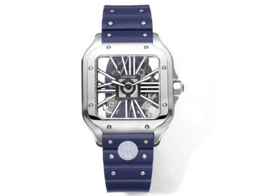 Cartier santos Skeleton 40mm  WHSA0026 THB Factory 1:1 Best Edition Blue bezel - immagine 4