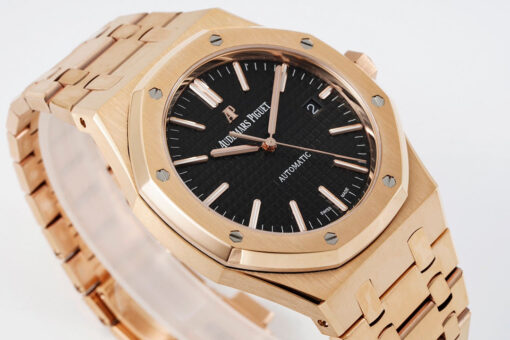 Audemars Piguet Royal Oak 15400ST 1:1 Best Edition ZF Factory Black Dial Rose Gold - Image 6