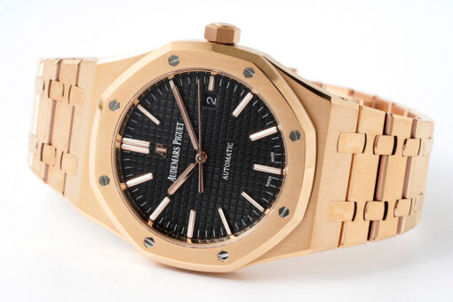 Audemars Piguet Royal Oak 15400ST 1:1 Best Edition ZF Factory Black Dial Rose Gold - Image 5