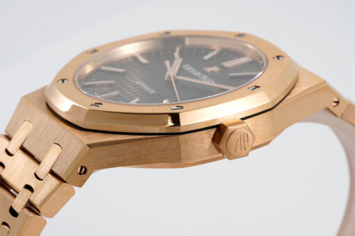 Audemars Piguet Royal Oak 15400ST 1:1 Best Edition ZF Factory Black Dial Rose Gold - Image 4