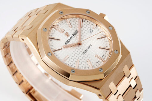 Audemars Piguet Royal Oak 15400ST 1:1 Best Edition ZF Factory White Dial Rose Gold – Image 6