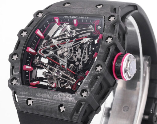 Richard Mille Bubba Watson Tourbillon RM38-02  1:1 Best Edition Black Carbon Case Rubber Strap – Bild 6