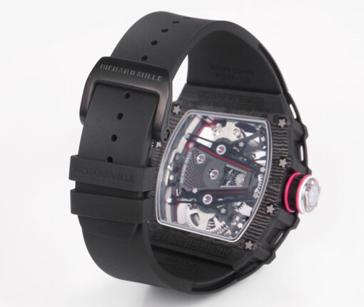 Richard Mille Bubba Watson Tourbillon RM38-02  1:1 Best Edition Black Carbon Case Rubber Strap – Bild 2