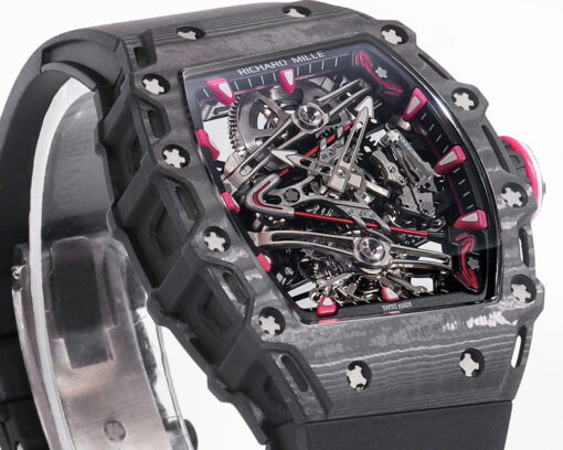 Richard Mille Bubba Watson Tourbillon RM38-02  1:1 Best Edition Black Carbon Case Rubber Strap – Bild 7