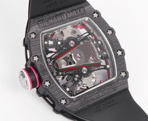 Richard Mille Bubba Watson Tourbillon RM38-02  1:1 Best Edition Black Carbon Case Rubber Strap – Bild 4