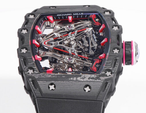 Richard Mille Bubba Watson Tourbillon RM38-02  1:1 Best Edition Black Carbon Case Rubber Strap – Bild 5