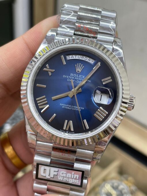 Rolex unveils the new Day-Date 40mm with a Blue Dial 2024 QF Factory 1:1 Best Edition - immagine 9