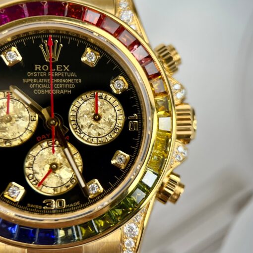 Rolex Cosmograph Daytona Rainbow 116598 RBOW-78608 [Custom gold, moissanite, ruby stone] – Bild 7