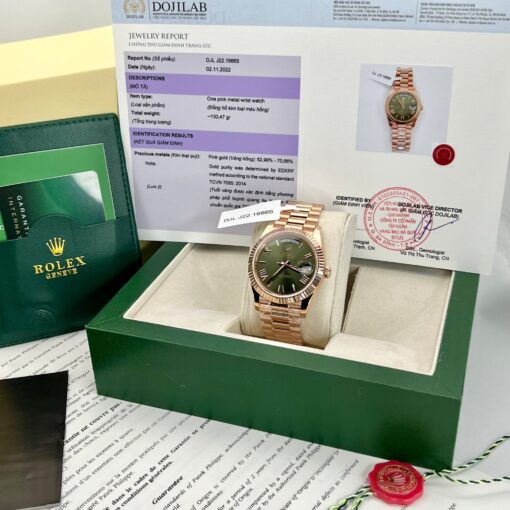 Rolex Day-Date 40 228235 Gold Filled 18k with 150 gram weight green dial - Image 10