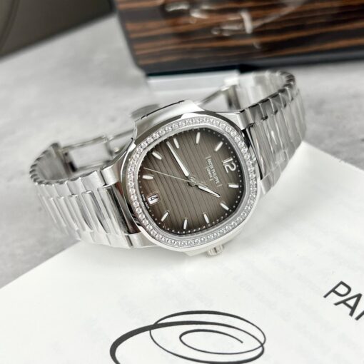 Patek Philippe Nautilus Ladies 7118/1A-011 custom stone from 3K Factory Stainless Steel - Image 5