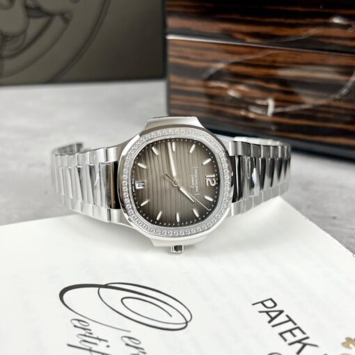 Patek Philippe Nautilus Ladies 7118/1A-011 custom stone from 3K Factory Stainless Steel - Image 6