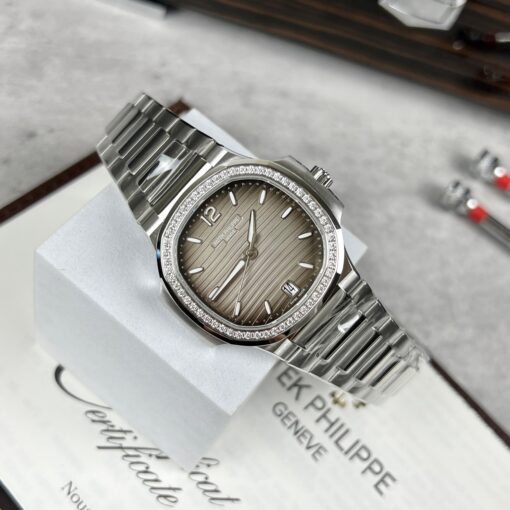 Patek Philippe Nautilus Ladies 7118/1A-011 custom stone from 3K Factory Stainless Steel - Image 7