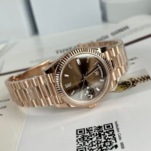 Rolex Day-Date 40mm 228235 chocolate dial 18k rose gold filled 150 gram - Imagen 7