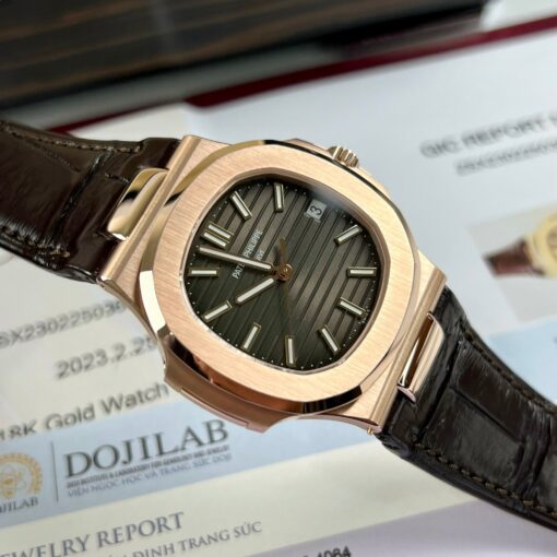 Patek Philippe Nautilus 5711/1R-001 –Wrapped 18k rose gold Leather band version - immagine 3